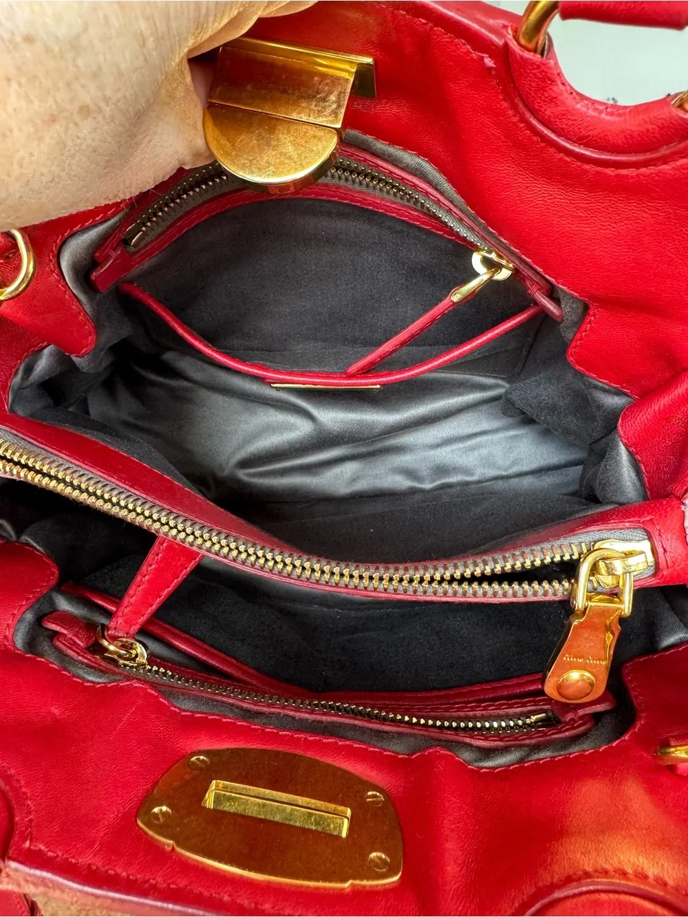 Miu Miu Bicolor Matelassé Nappa Leather Satchel/Crossbody with COA